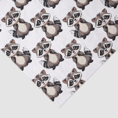 Waschbär-Musterdesign Weiß Seidenpapier (Ausschnitt)