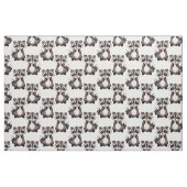 Waschbär-Musterdesign Weiß Stoff (Fat Quarter (45,7 x 55,9 cm))