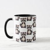 Waschbär-Musterdesign Weiß Tasse (Links)