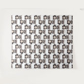Waschbär-Musterdesign Weiß Wandteppich (Vorderseite (Horizontal))