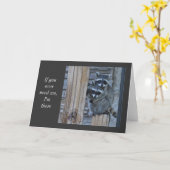 Waschbär Notecard Karte (Gelbe Blume)