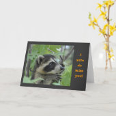 Waschbär - Notecard Karte (Gelbe Blume)