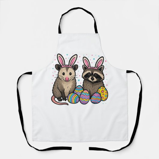 Waschbär Opossum Ostern T-Shirt_1 Schürze (Vorderseite)