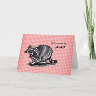 Waschbär-Picknick-Geburtstag Karte