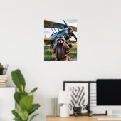 Waschbär-Pilot-Flugzeug Lustiges Wildtier Tier Poster (Heimbüro)
