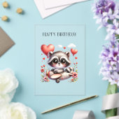 Waschbär-Pilot Geburtstag Acryleinladungen (In Situ (Hochzeit))