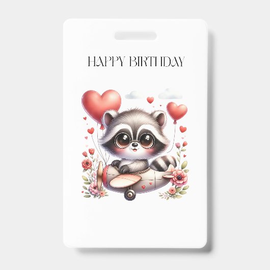 Waschbär-Pilot-Geburtstag Ausweis (Vorderseite)