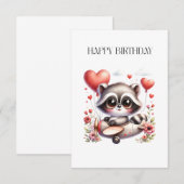 Waschbär-Pilot-Geburtstag Dankeskarte (Vorne/Hinten)