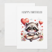 Waschbär-Pilot-Geburtstag Einladung (Vorne/Hinten)