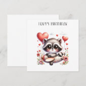 Waschbär-Pilot-Geburtstag Einladung (Vorne/Hinten)