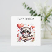 Waschbär-Pilot-Geburtstag Einladung (Stehend Vorderseite)