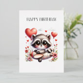 Waschbär-Pilot Geburtstag Folieneinladung (Stehend vorne)