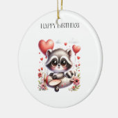 Waschbär-Pilot-Geburtstag Keramik Ornament (Links)