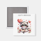 Waschbär-Pilot Geburtstag Magnet (Vorderseite/Rückseite)