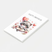 Waschbär-Pilot-Geburtstag Post-it Klebezettel (angewinkelt)
