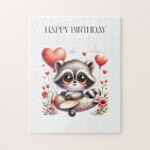 Waschbär-Pilot Geburtstag Puzzle