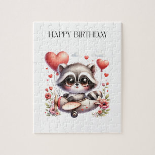 Waschbär-Pilot Geburtstag Puzzle