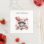 Waschbär-Pilot-Geburtstag Serviette (Beispiel)