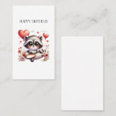 Waschbär-Pilot-Geburtstag Visitenkarte (Vorne/Hinten)