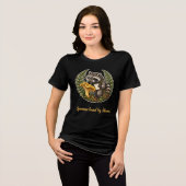 Waschbär-Pilz-Wald-Feldstudie Tri-Blend Shirt (Vorderseite voll)