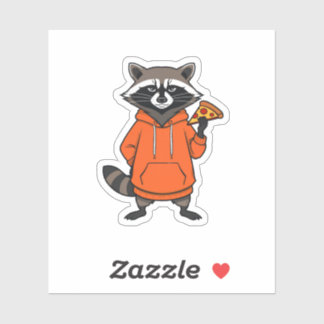 Waschbär-Pizza-Aufkleber – Süßer Cartoon-Scrapbook Aufkleber