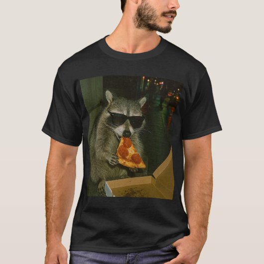 Waschbär-Pizza-Meme T-Shirt (Vorderseite)