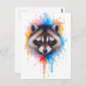 Waschbär  postkarte (Vorne/Hinten)