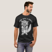 Waschbär Punk Mit Einer Kamera T-Shirt (Vorne ganz)