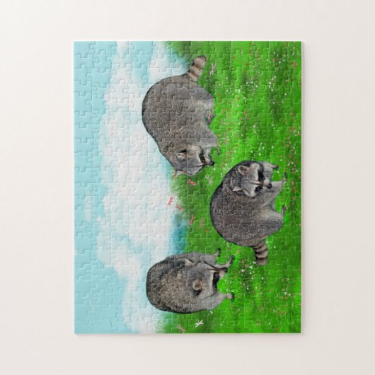 Waschbär-Puzzlespiel Puzzle (Vertikal)