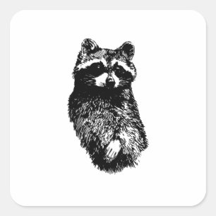 Waschbär Quadratischer Aufkleber