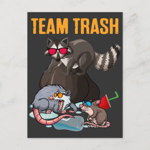 Waschbär Ratte Müll Panda Abfall Tier Humor Postkarte
