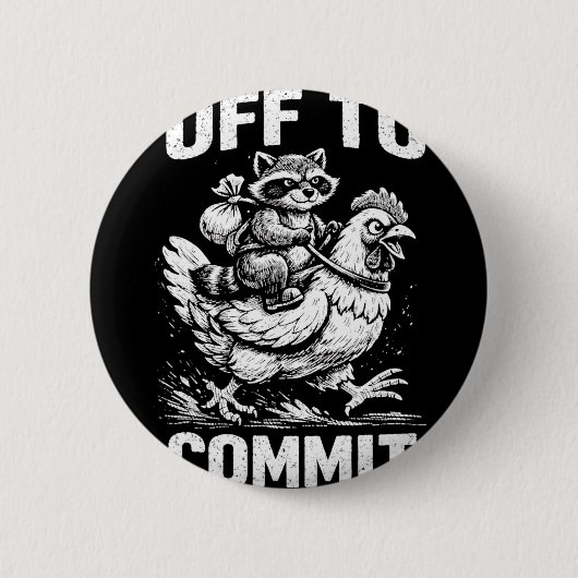 Waschbär reitet auf Huhn, um Softwareentwickler zu Button (Vorderseite)