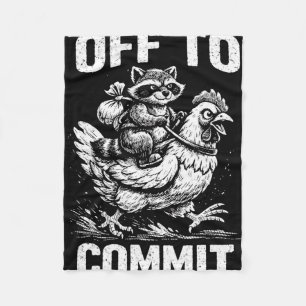 Waschbär reitet auf Huhn, um Softwareentwickler zu Fleecedecke