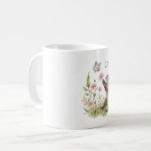 Waschbär Schmetterling Blumen Liebe Kaffeetasse (Vorderseite Links)