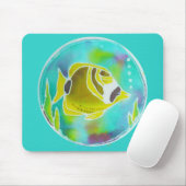 Waschbär-Schmetterlings-Fisch-Batik-Kunst Mousepad (Mit Mouse)