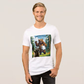 Waschbär-Selfie 5 Tri-Blend Shirt (Vorderseite voll)