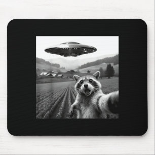 Waschbär-Selfie mit Alien-Ufo Lustiger Waschbär-Al Mousepad