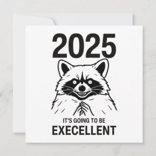 Waschbär Silvester 2025 Es Wird Ausgezeichnet Feiertagskarte