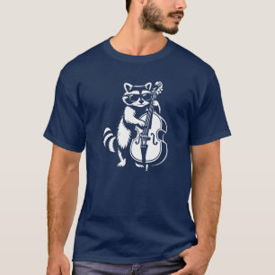 Waschbär spielt Kontrabass in Jazzband T-Shirt