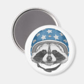 Waschbär-Stuntfahrer Magnet (Vorderseite/Rückseite)