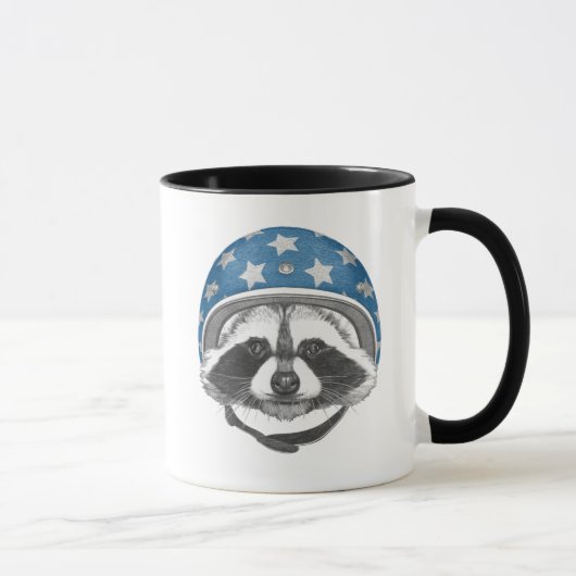 Waschbär-Stuntfahrer Tasse (Rechts)