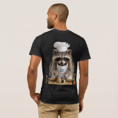Waschbär-Sushi-Koch T-Shirt (Schwarz voll)