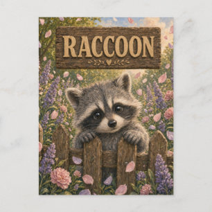 Waschbär Süßes Baby-Geschichtenbuch-Nursery-Tier Postkarte