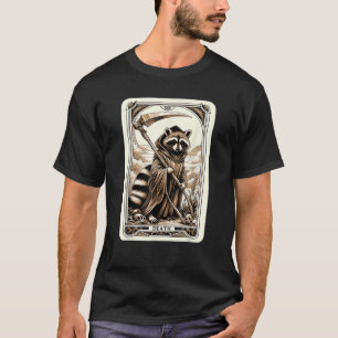 Waschbär-Tarotkarte-Todes-Hexerei-Okkult-Waschbär T-Shirt