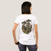 Waschbär-Teichgärtner mit Koi T-Shirt (Schwarz voll)