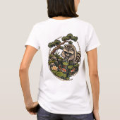 Waschbär-Teichgärtner mit Koi T-Shirt (Rückseite)