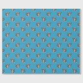 Waschbär Thema Geschenkpapier (Flach)