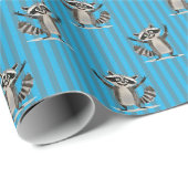 Waschbär Thema Geschenkpapier (Rolleneckpunkt)