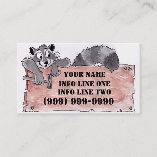 Waschbär-Tischler-Visitenkarte Visitenkarte (Vorderseite)