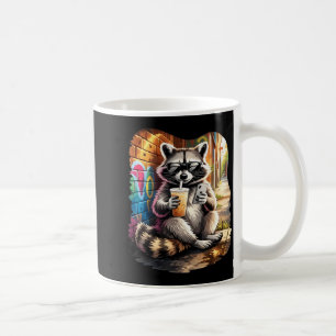 Waschbär trinkt eisgekühlten Kaffee lustiges Tier- Kaffeetasse